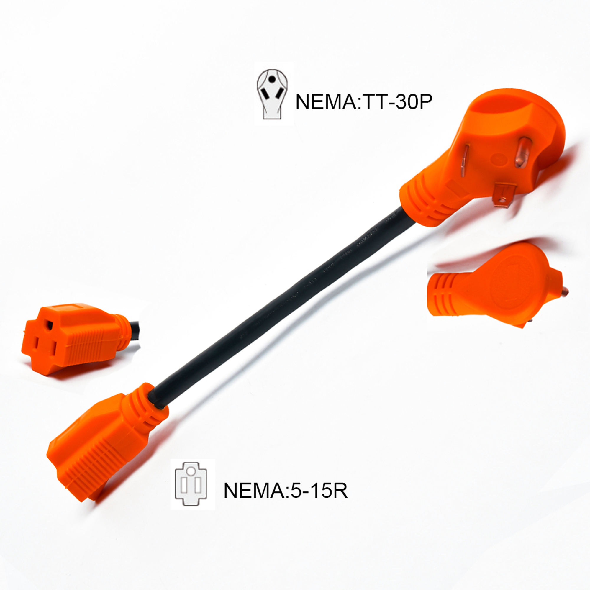 Power Sentry RV 30A Male to 15A Female Adapter 90 Degree Plug
